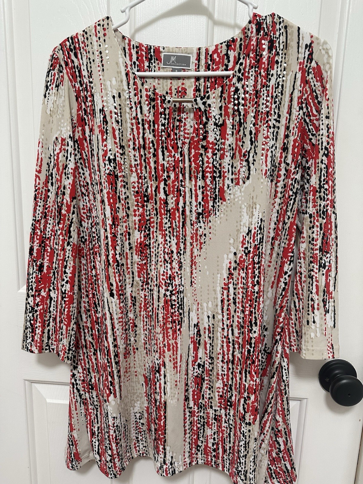 JM Collection Women’s Tunic 3/4 Sleeve Blouse Womens Size Small