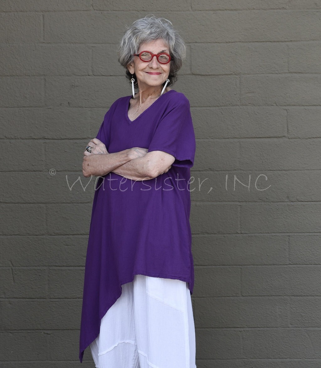 WATERSISTER Cotton Gauze ALOHA Tunic Angle Hem 1(S/M) 2(L/XL) 3(1X) Oh my COLORS