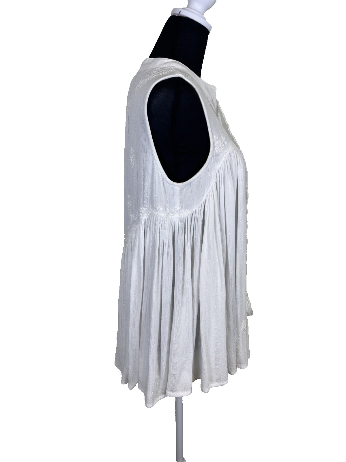 Rachel Zoe Women’s Boho Blouse Size S White Babydoll Bohemian Western Country