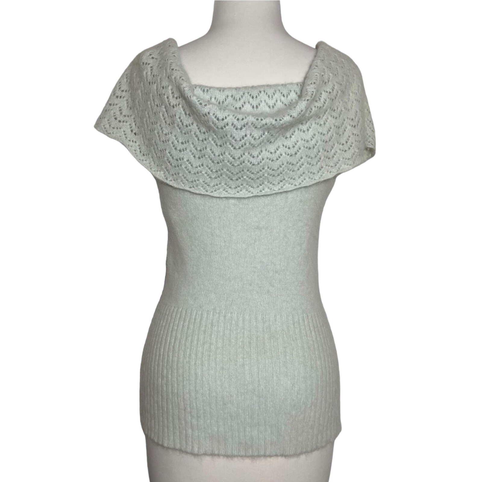 Rampage Sleeveless Sweater Blouse Top Women Size L Sage Angora Wool Nylon