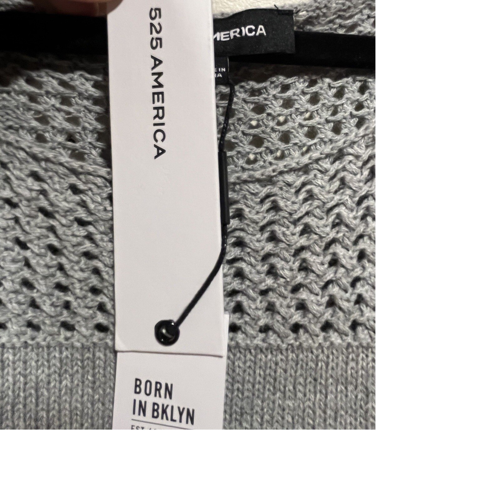 Revolve’s 525 America Women’s Tank Gray Tasseled Open Knitted Size S NWT $72
