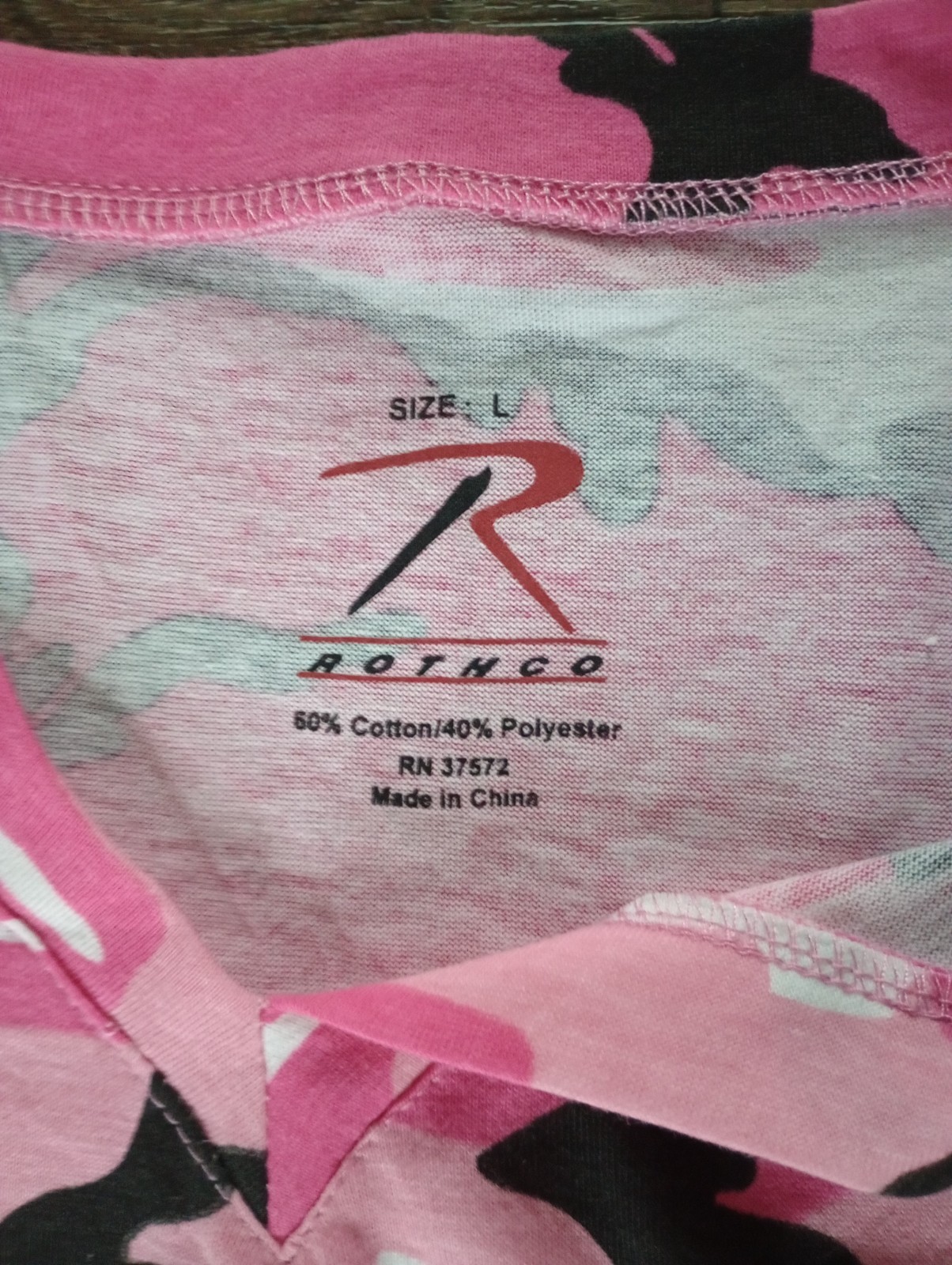 Rothco Women’s Pink Camo V-Neck T-Shirt – Size L