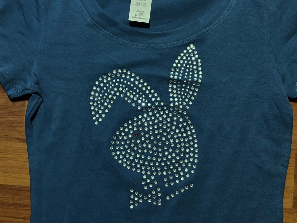 Vintage Y2k Playboy Rhinestone Bunny T-Shirt Size M/L NWOT US made deadstock