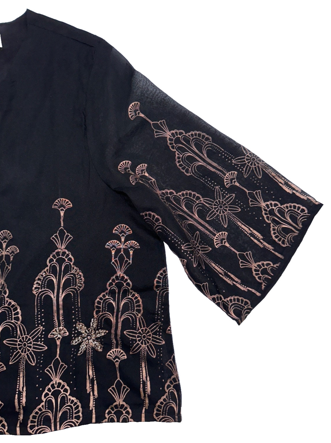 $44 World Market Women’s Top – Black/Rose Gold – Small/Medium – New With Tag
