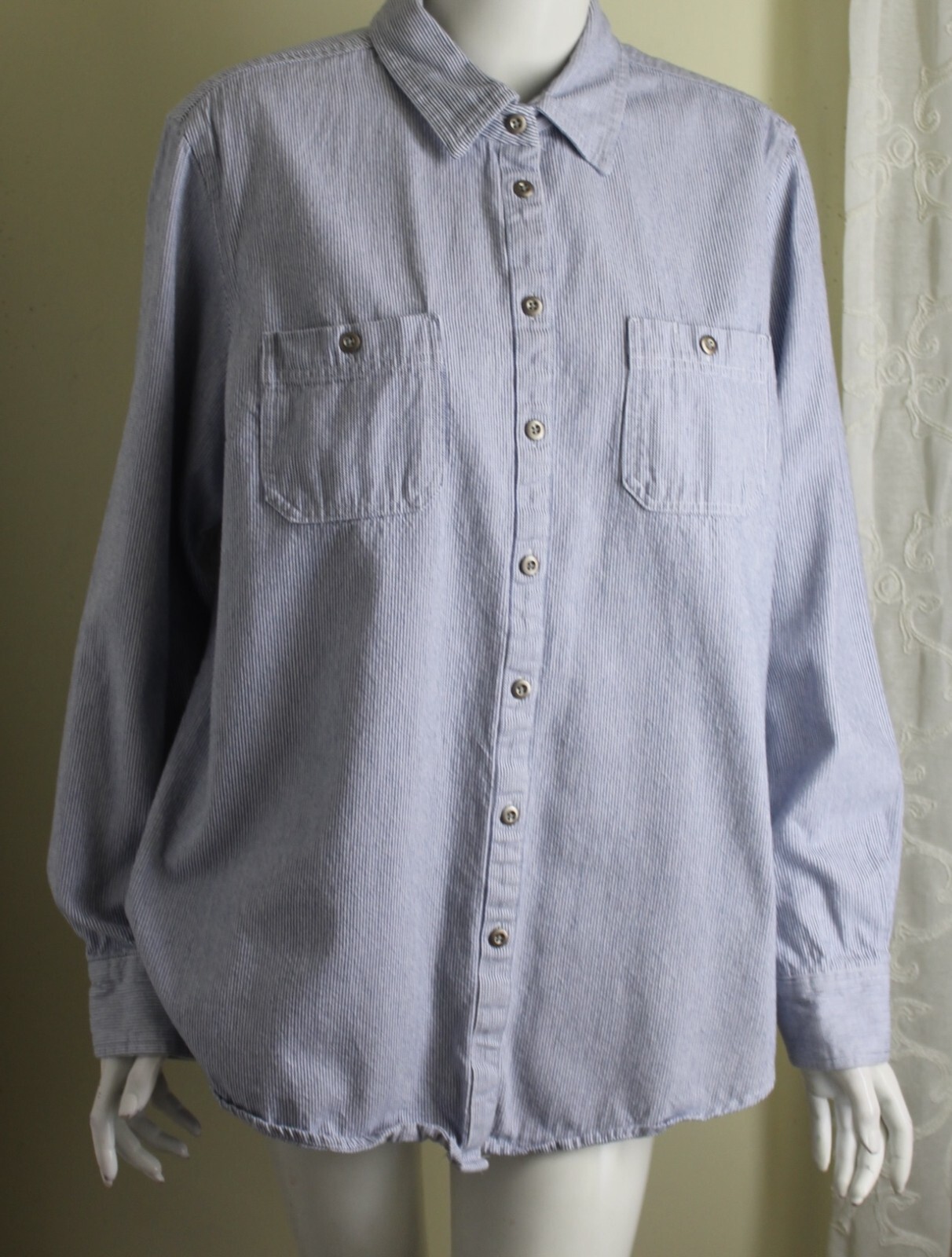 Bit & Bridle Sz XL Engineer 30s Stripe Heavier Cotton Woven Shirt Top Jacket