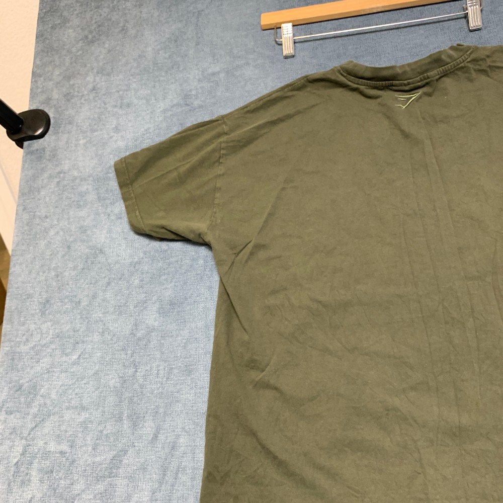 Gymshark Block Oversized T Shirt Womens Large Olive Green Logo Crew Neck Casual