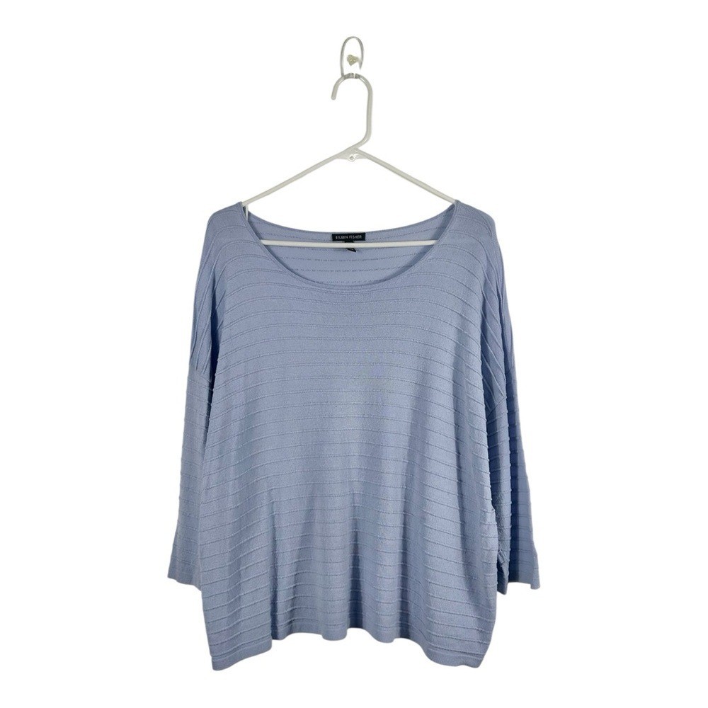 Eileen Fisher Periwinkle Blue Ribbed Top