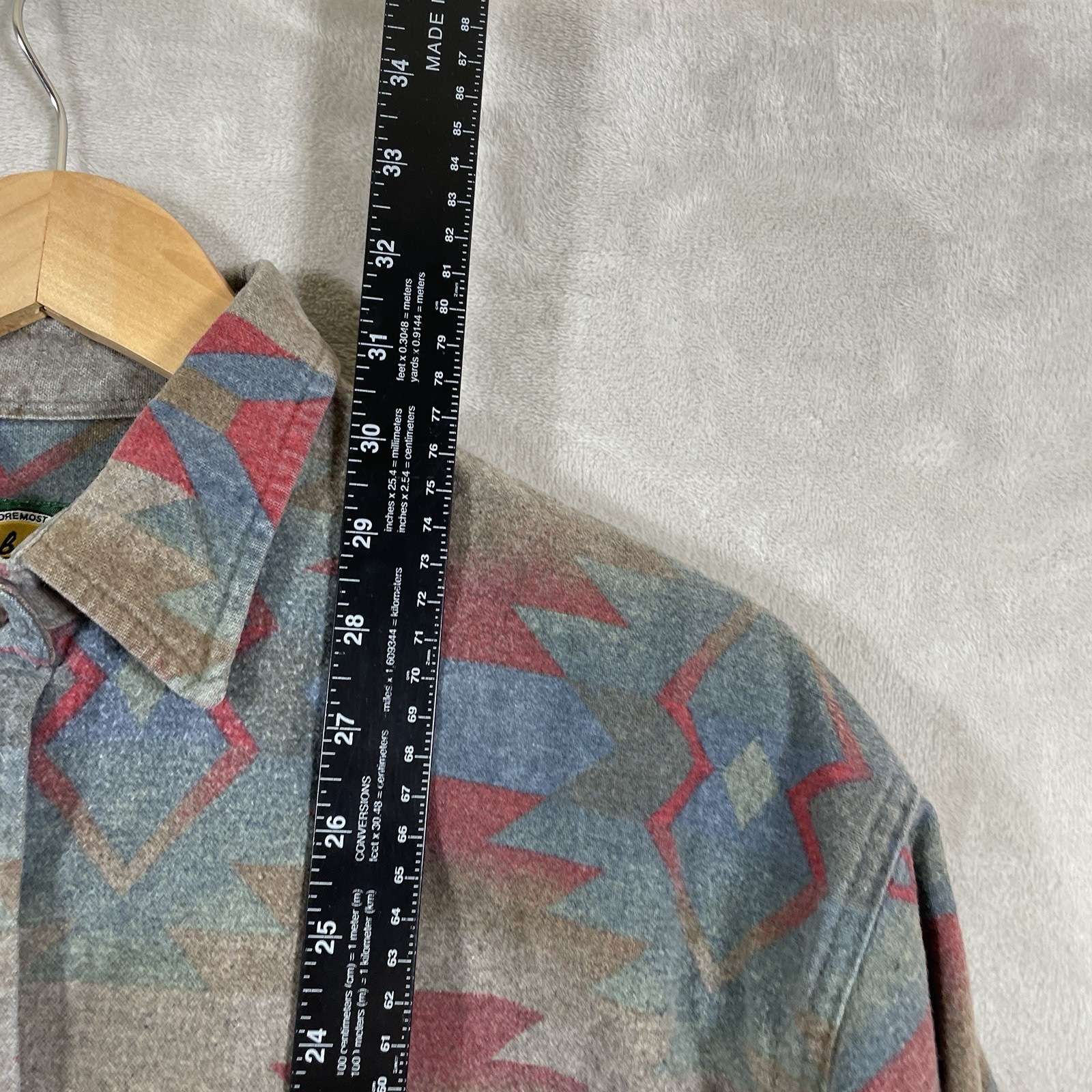 Vtg Cabellas Aztec Western Shirt Womens Large Desert Southwest Navajo AOP Button