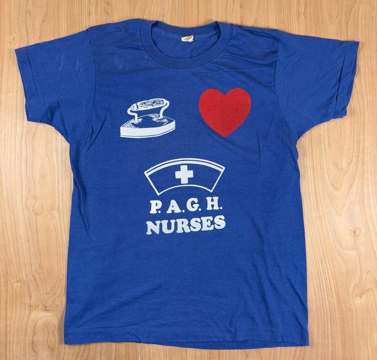 Vintage 80s I Love P.A.G.H. Nurses tshirt Port Arthur General Canada Ontario