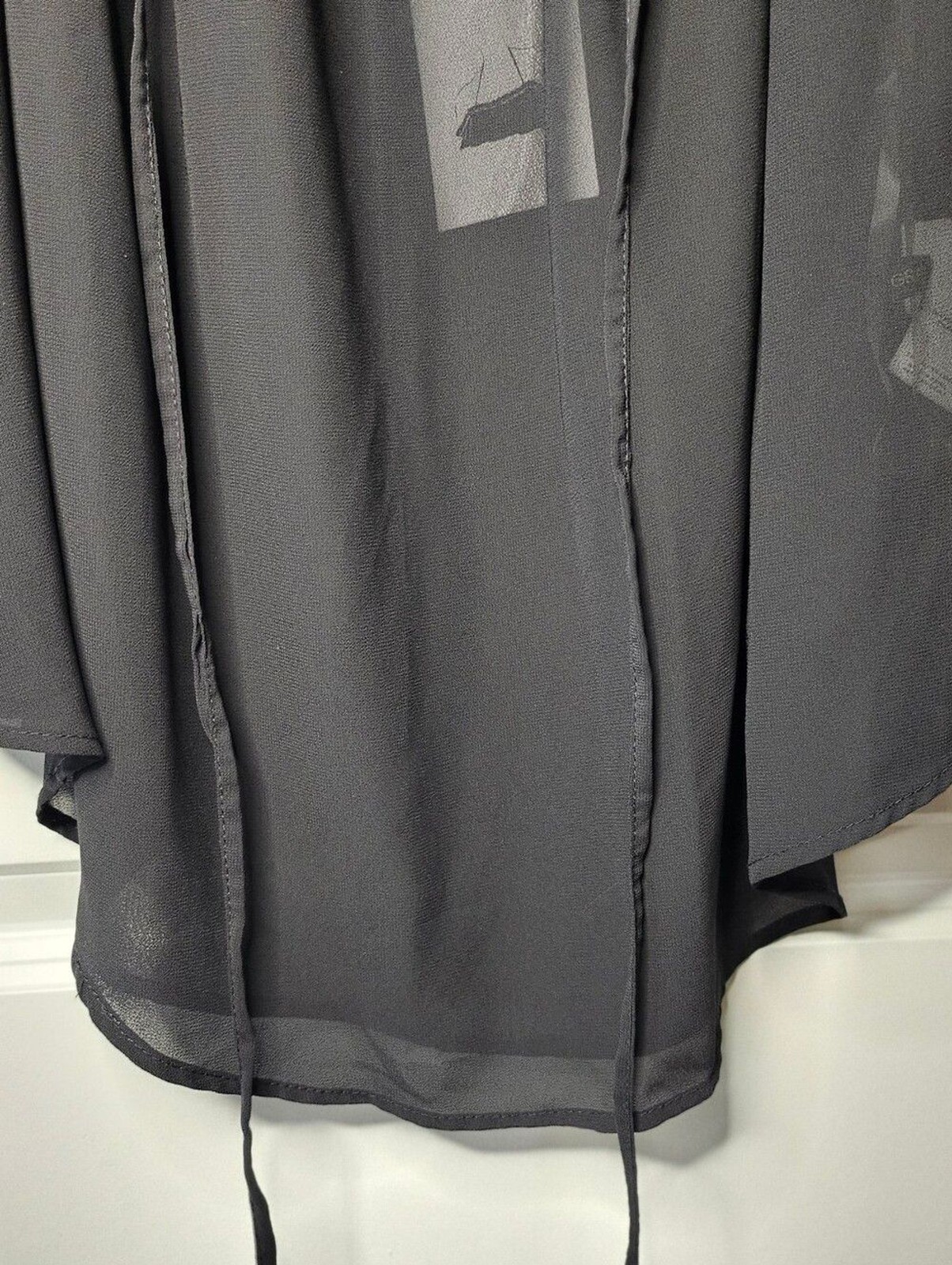 i Jeans By Buffalo Sheer Peasant L Blouse Black Off Shoulder Romantic Bohemian