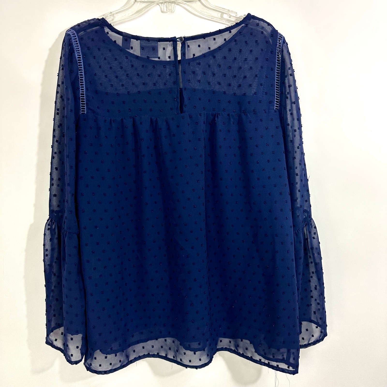 NY & Company Soho Jeans Pin Dot Long Sleeve Top XS