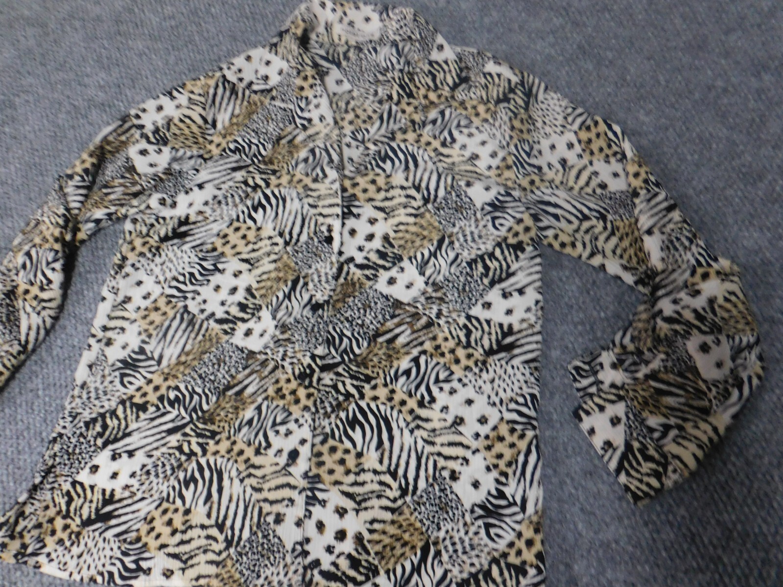 Notations Womens Blouse Large brown nature button down