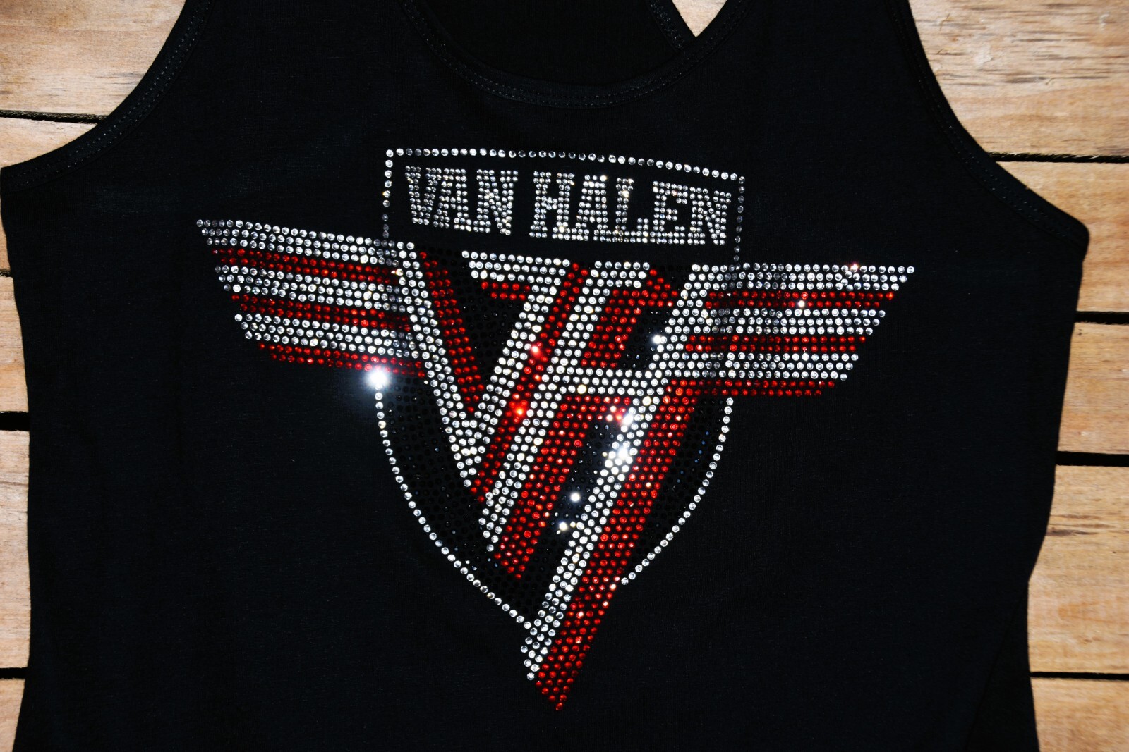 Van Halen rhinestone bling racer back tank top XS, S, M, L, XL,XXL