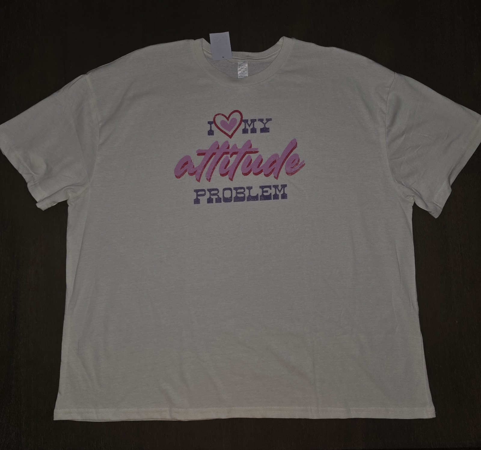 NEW WOMENS BOXY FIT I LOVE MY ATTITUDE FUNNY GRAPHIC TEE SIZE XL