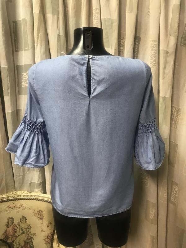 Women Massimo Dutti shirt blue lyocell 36