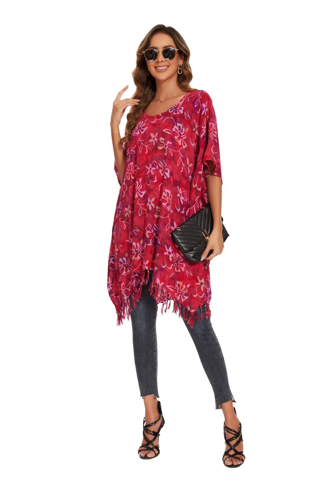 Beautybatik Boho HandMade Batik Caftan Women Tunic Top Blouse Plus Size XL to 4X