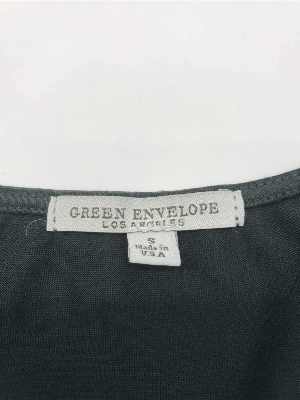 Green Envelope Blouse Women Small Green 3/4 Zip V-Neck Long Sleeve…#1042
