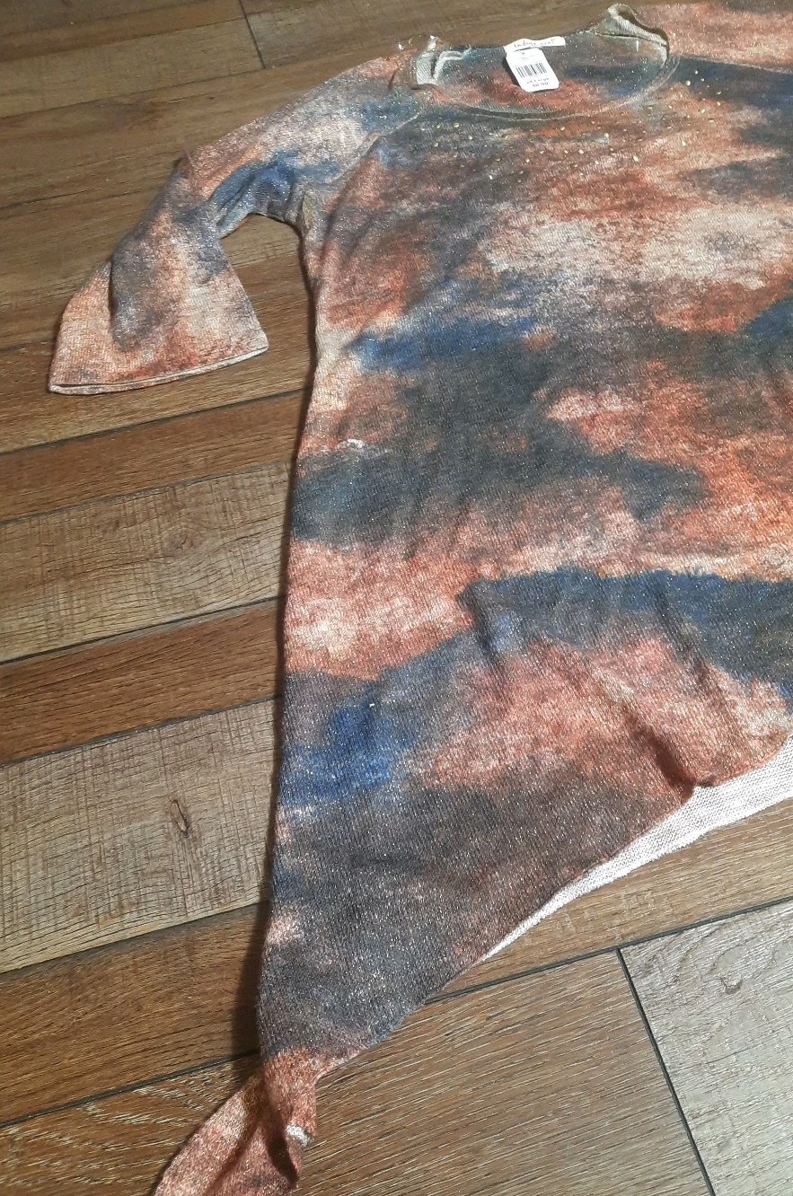 NWT Indigo Soul Metallic Multicolor Tunic Blouse 2XL