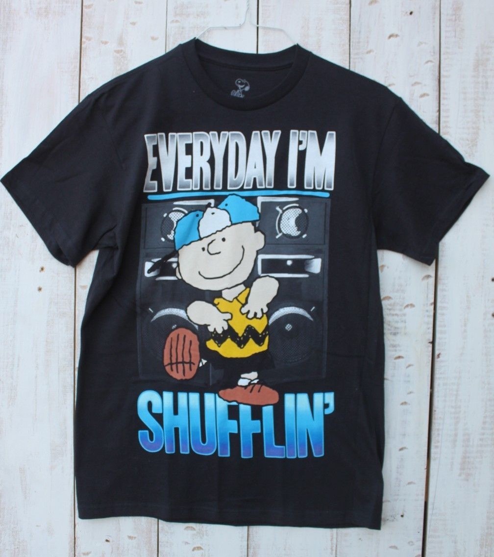 Charly Brown Peanuts By Schulz Black T shirt Size M 100% Cotton