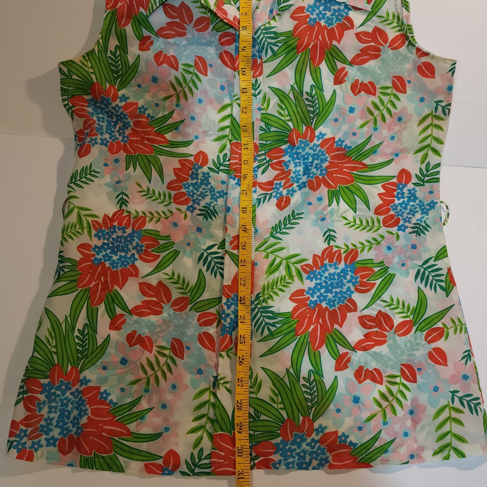 Sleeveless Blouse Floral Top Kmart Satisfaction Womens Boho Retro Tunic VTG FLAW