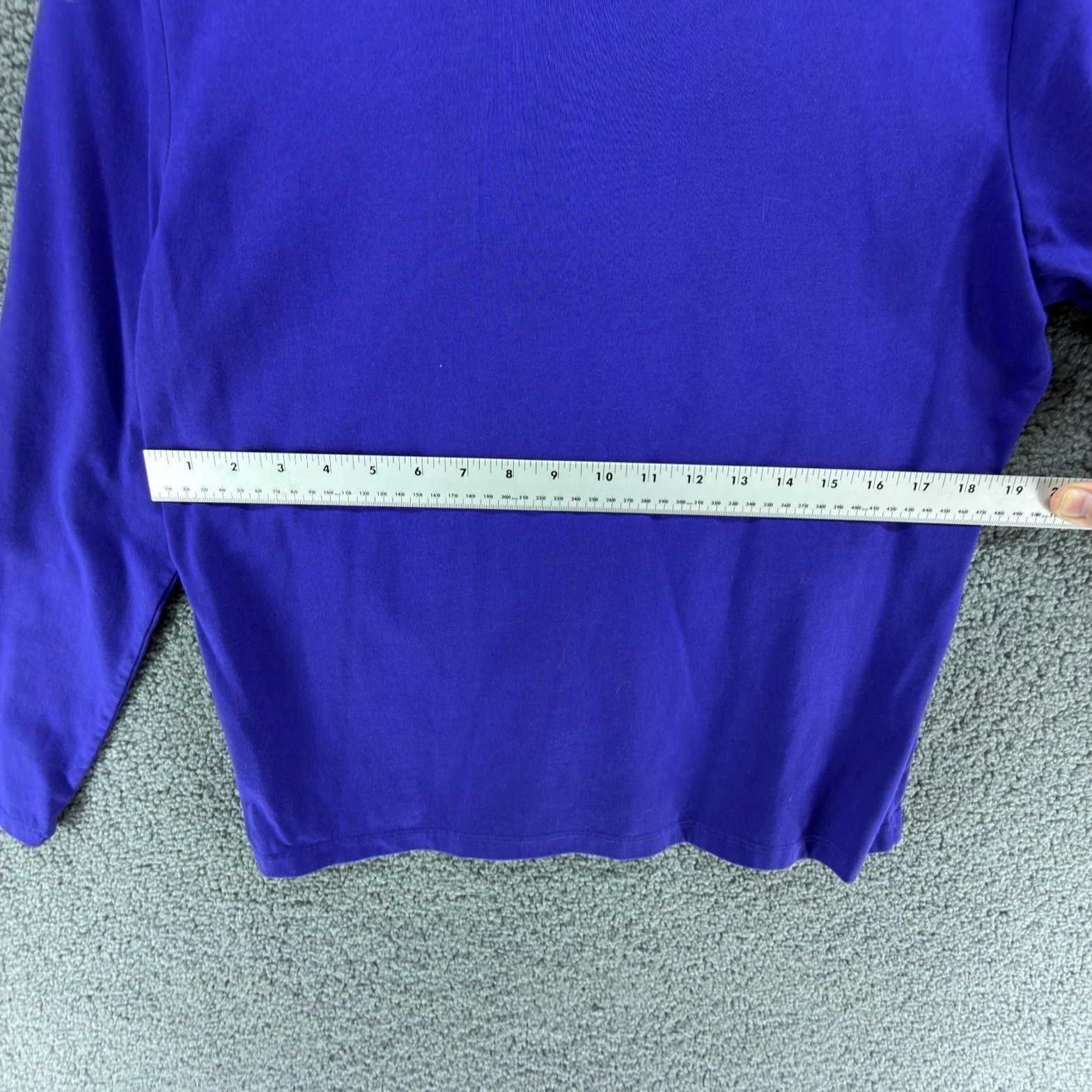 Lands End Relaxed Shirt Womens S/P Purple 100% Supima Cotton Long Sleeve Crew