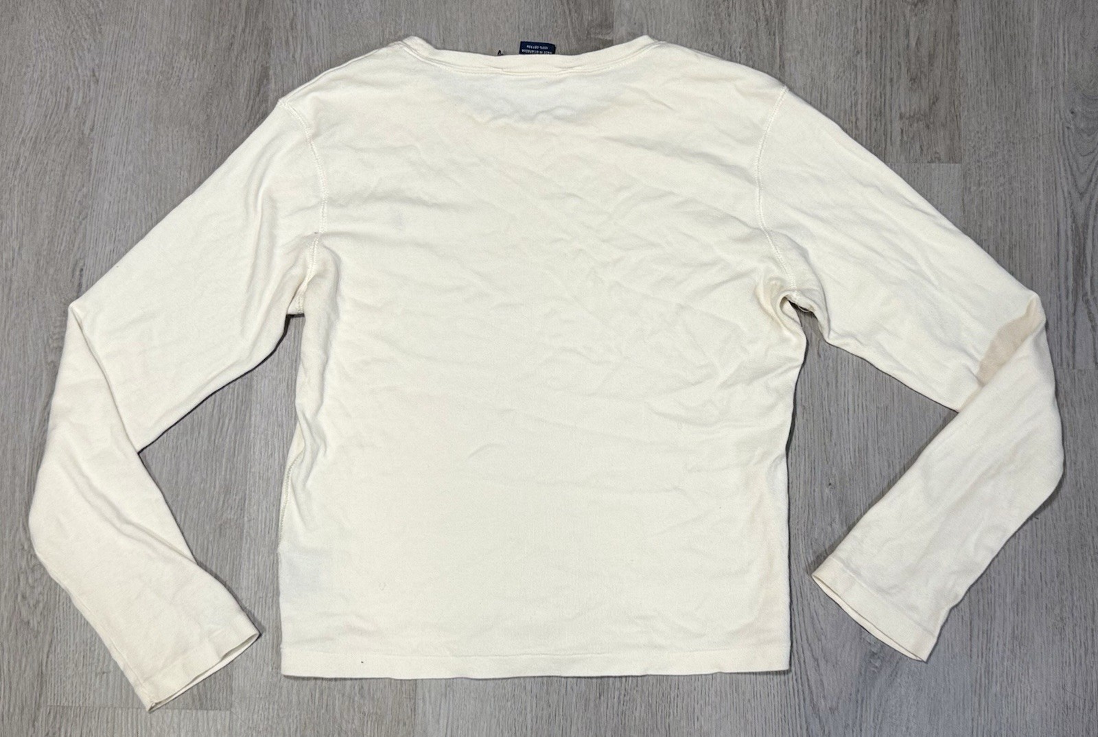 Vintage Ralph Lauren Sport Long Sleeve T-Shirt Women Size L White Pony Logo Y2K