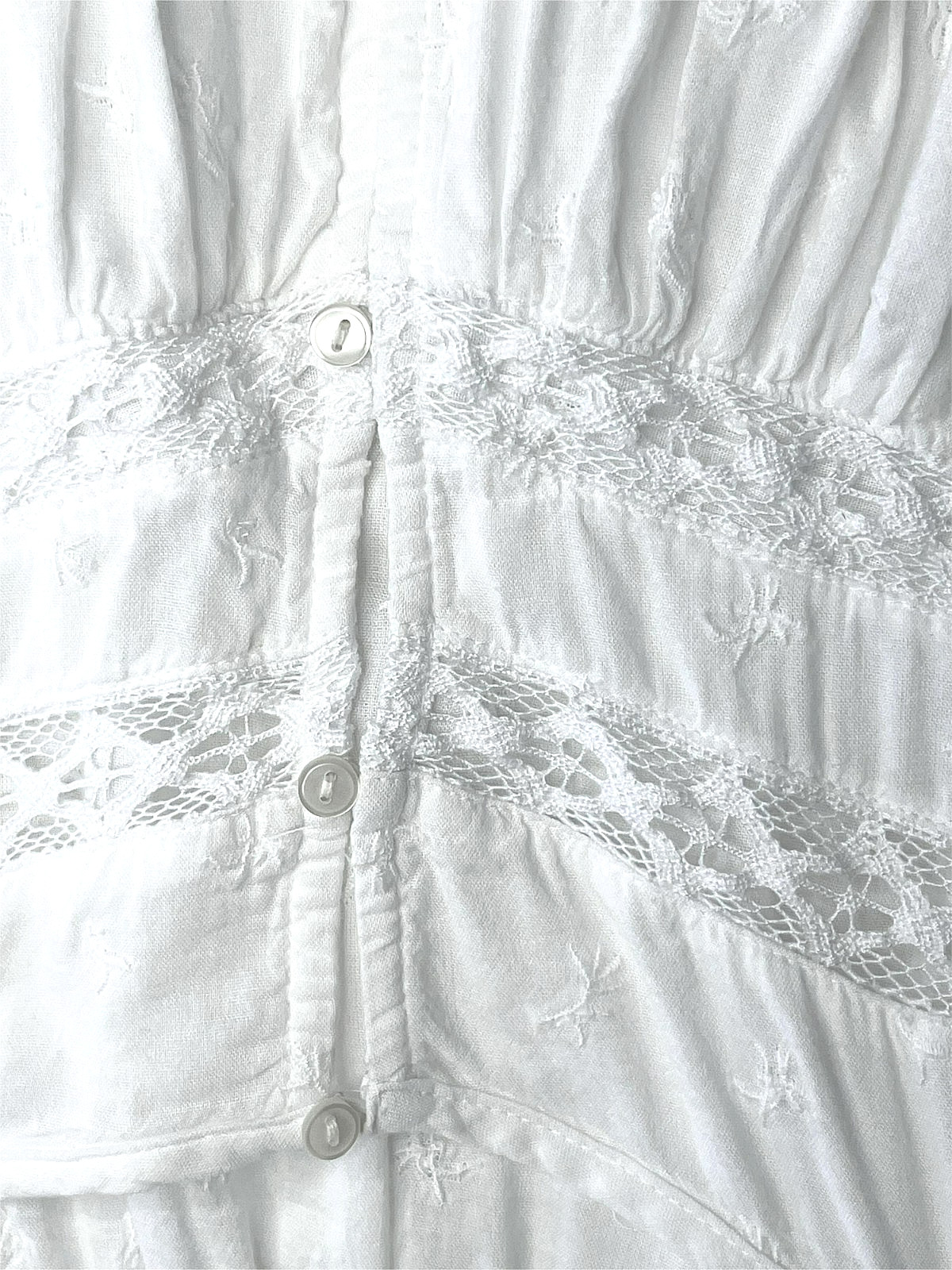 Old Navy Top Peasant Cottagecore Clean Girl Lace Embroidered sz XS Tall