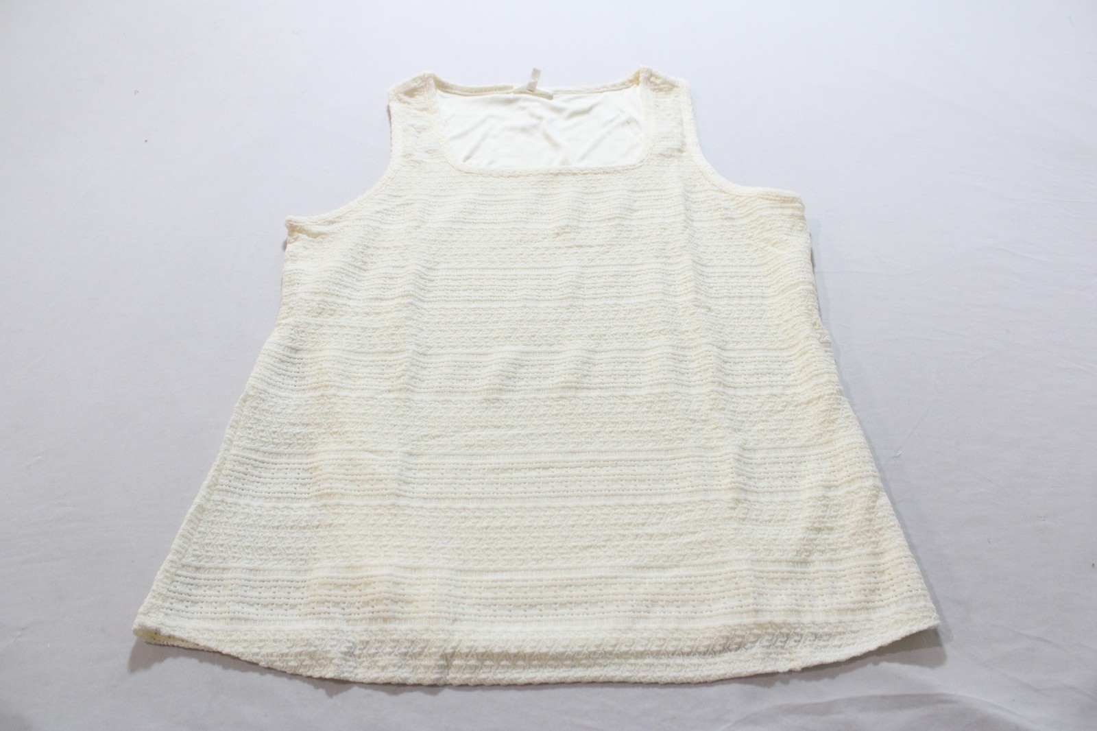 Maurices Women’s Plus Lined Textured Sweater Tank Top AC2 Ivory Size: 1X NWT