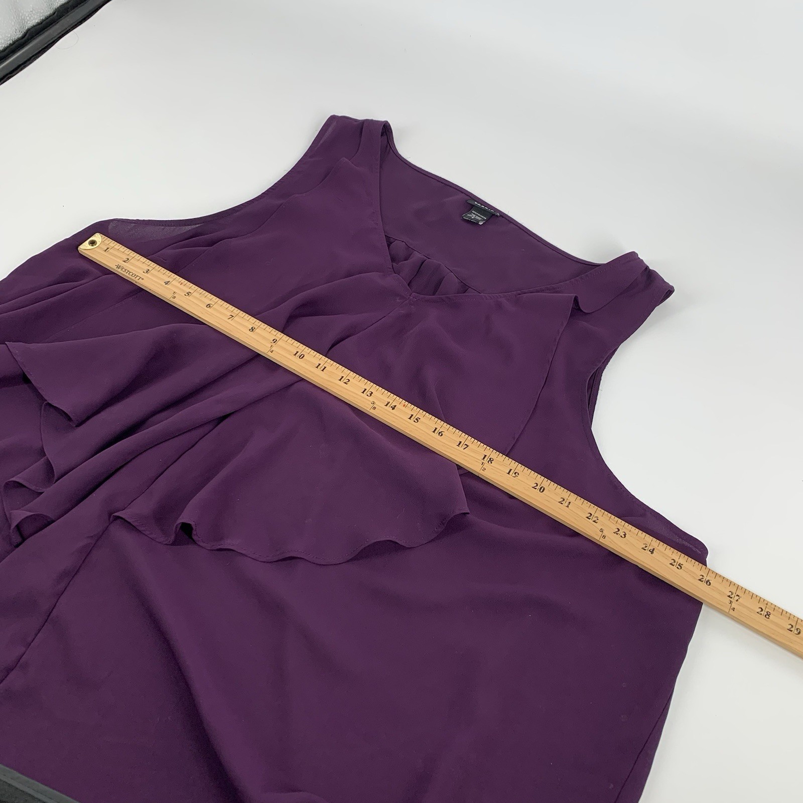 Torrid Sleeveless Tiered Chiffon Blouse Top Size 5 / 5X Womens Dark Plum Purple