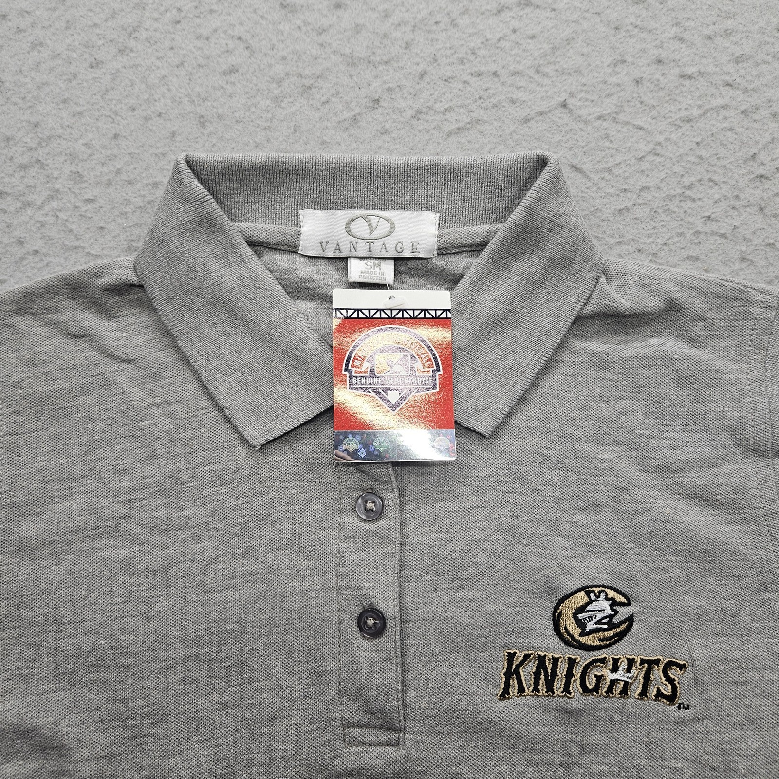 Charlotte Knights Baseball Vantage Women’s Small Gray Polo Shirt NWT