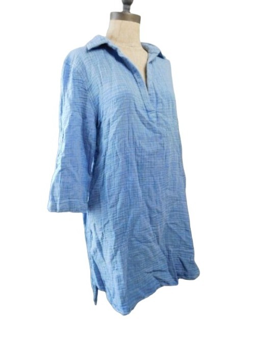 Elan Size M Medium Blue Distressed Tetured longer Tunic Top NWT Nordstrom