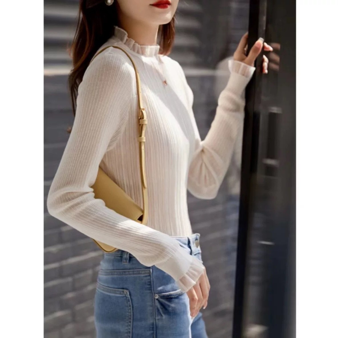 French Chic Small Lace Bottoming Top For Women