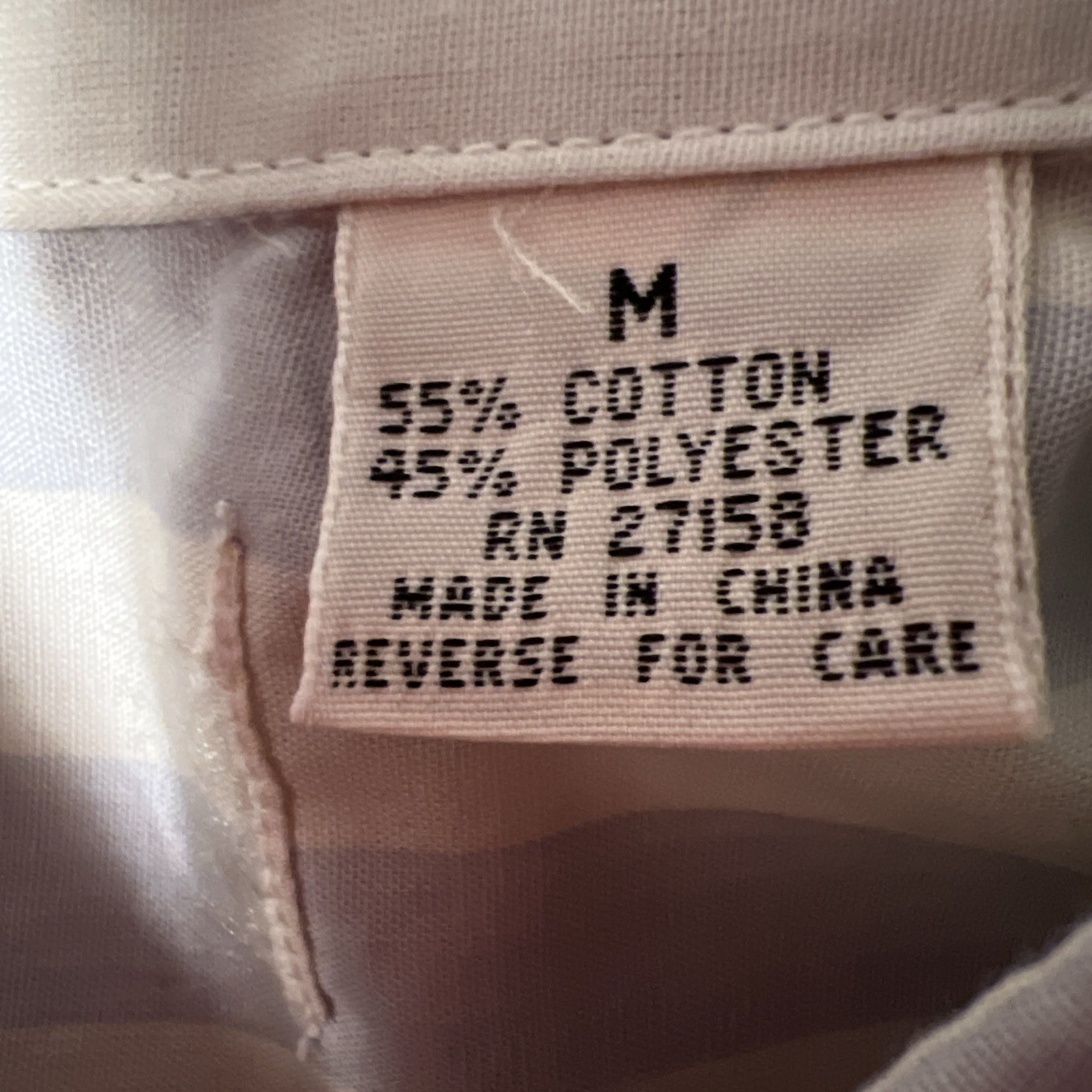 “SALE” Women Crisp L Sleeve Shirt Size M Bust 44, Gray/White chalk Stripe