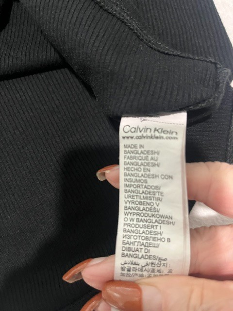 Calvin Klein PJ Sz M top Logo Poly Blend Sleepwear Top Comfy Stretch