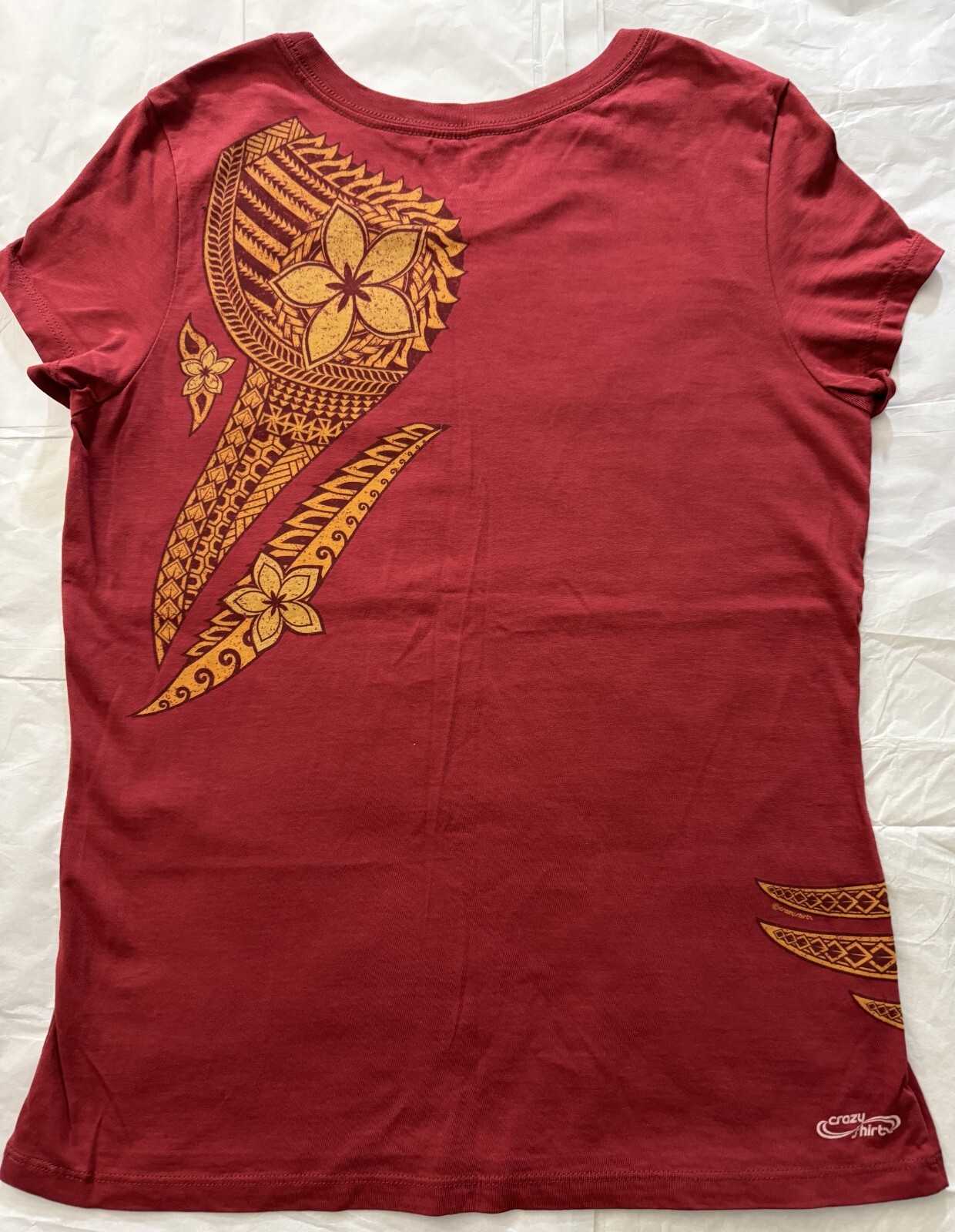 NWOT-Crazy Shirts Tribal PUA Honu Hi – wine Short Sleeve Pima S