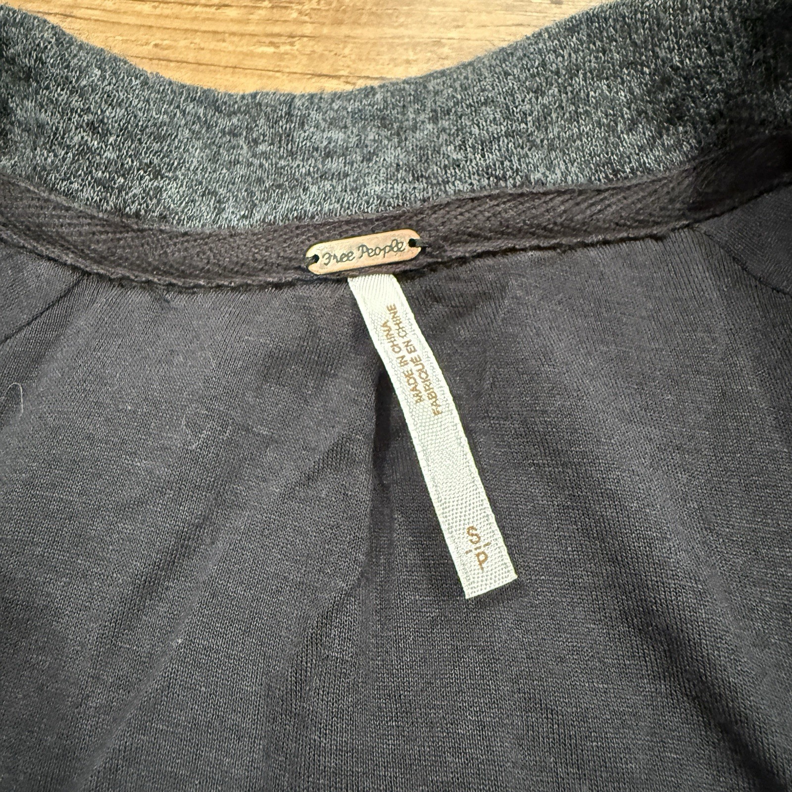 Free People Gray Grey Linen Blend Slouchy Fit Pea Coat Sz S Oversized Jacket