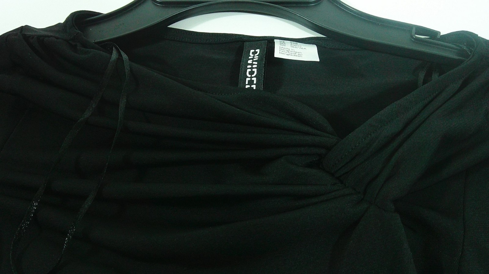 H & M Divided Black Ruched Blouse Size XXS