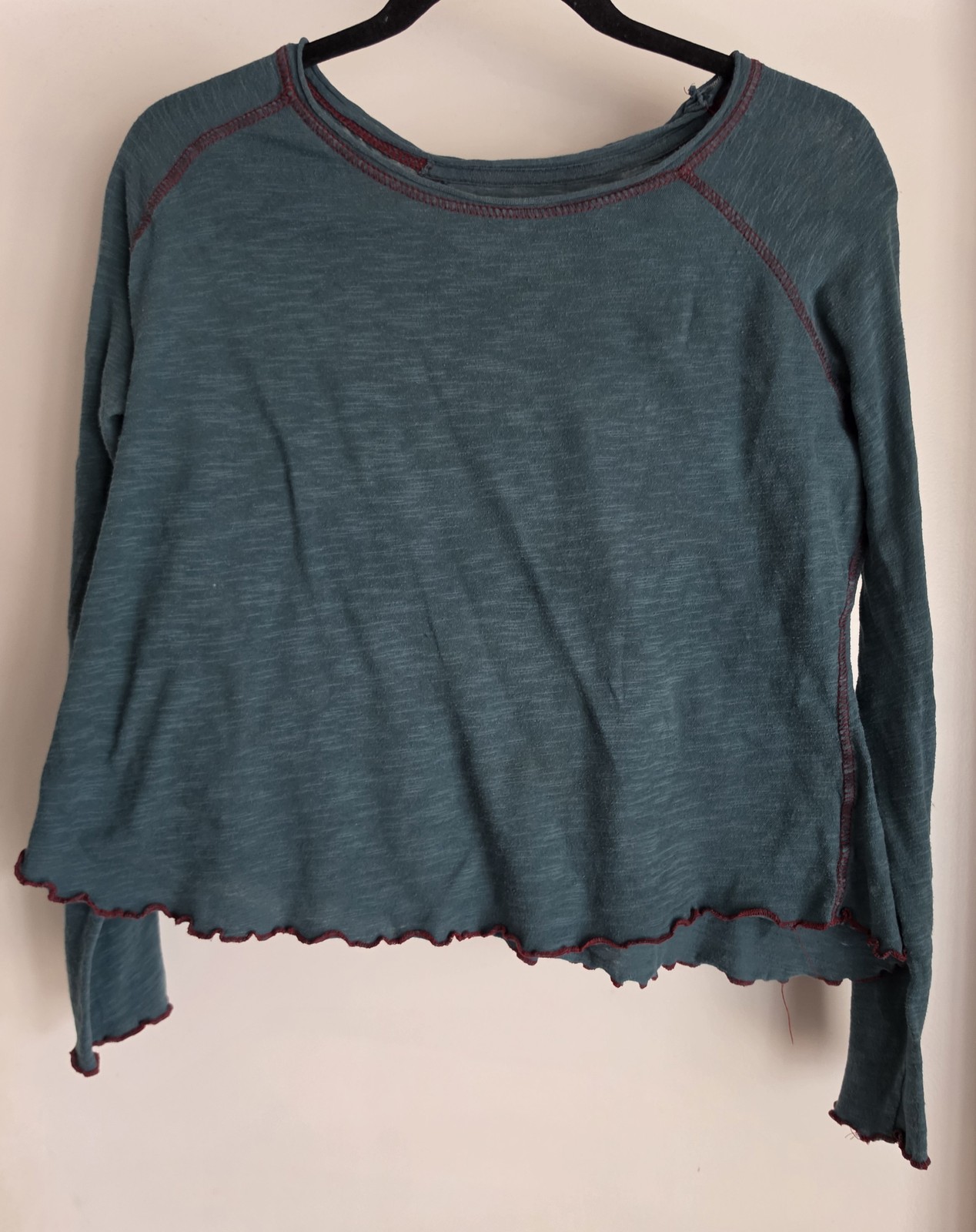 Natural Life Women’s Long Sleeve Blouse Top Size M Blue Pullover Bohemian