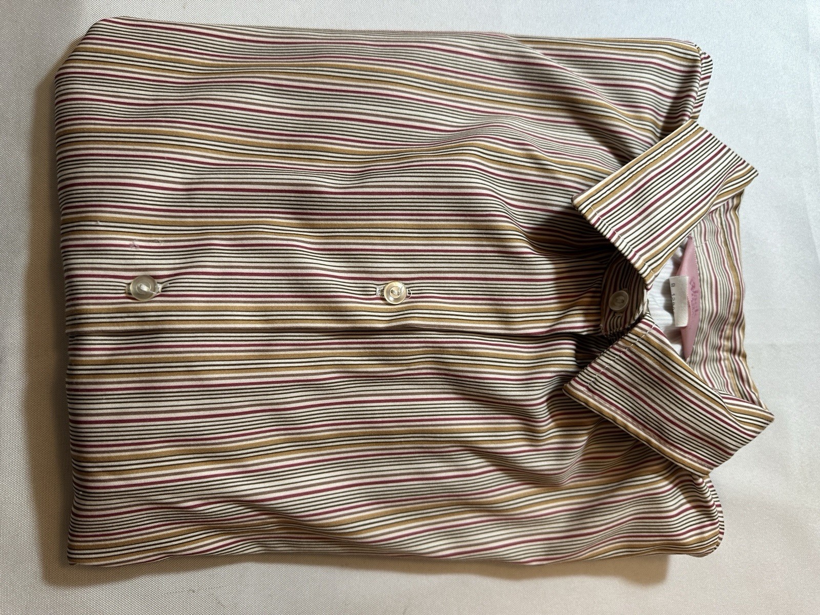 Jack Winter Knitsport Vintage Button Up Collard earth tones Stripes 18