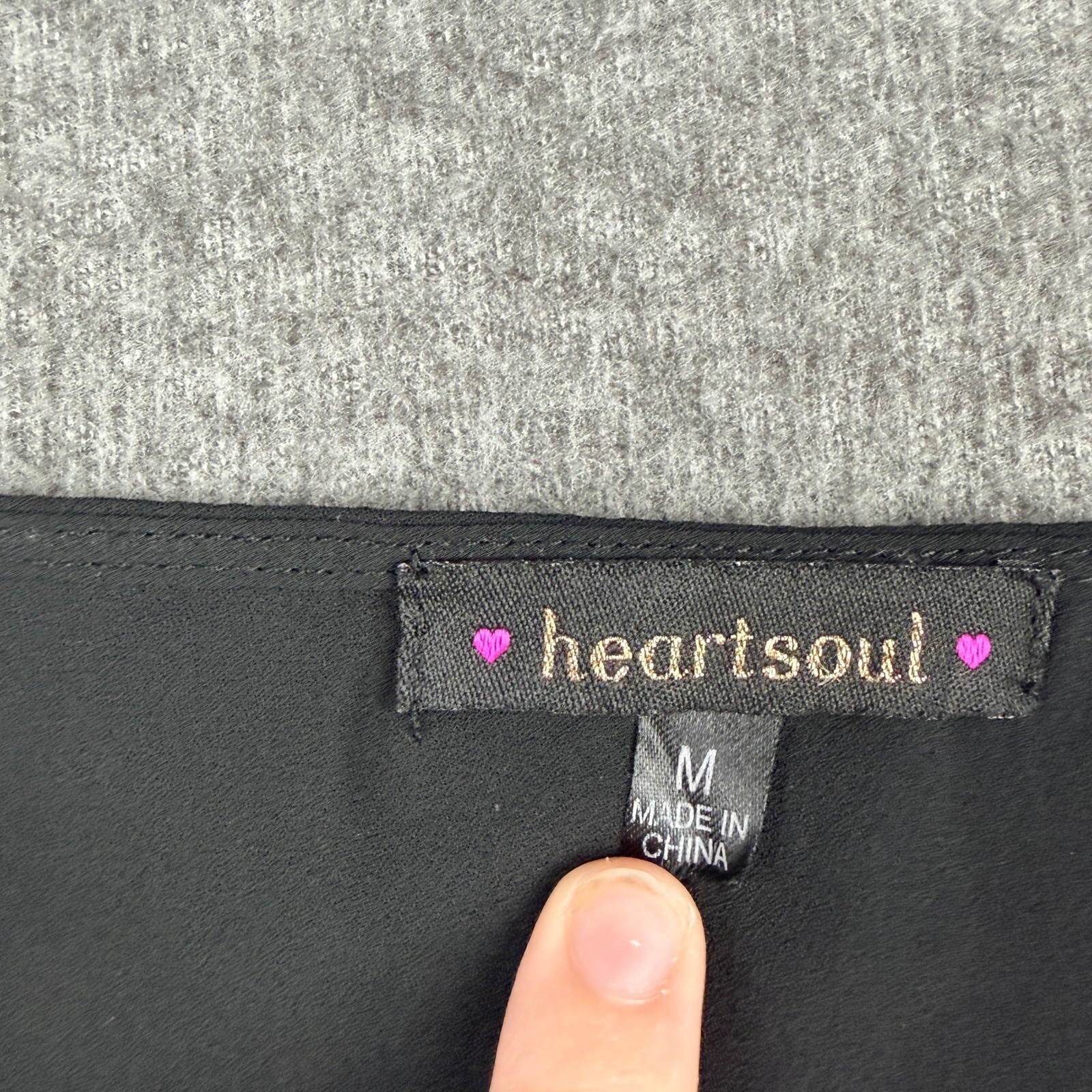Heartsoul Black Women’s M Medium Open Back Embellished Drape Back Top