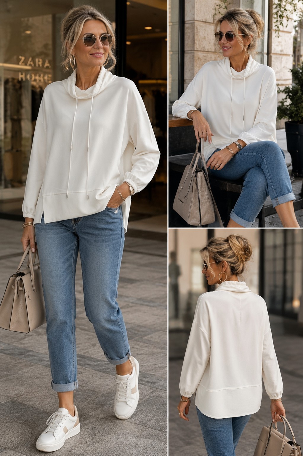 Joseph Ribkoff Sport Chic Jumper White – S,M,XXL