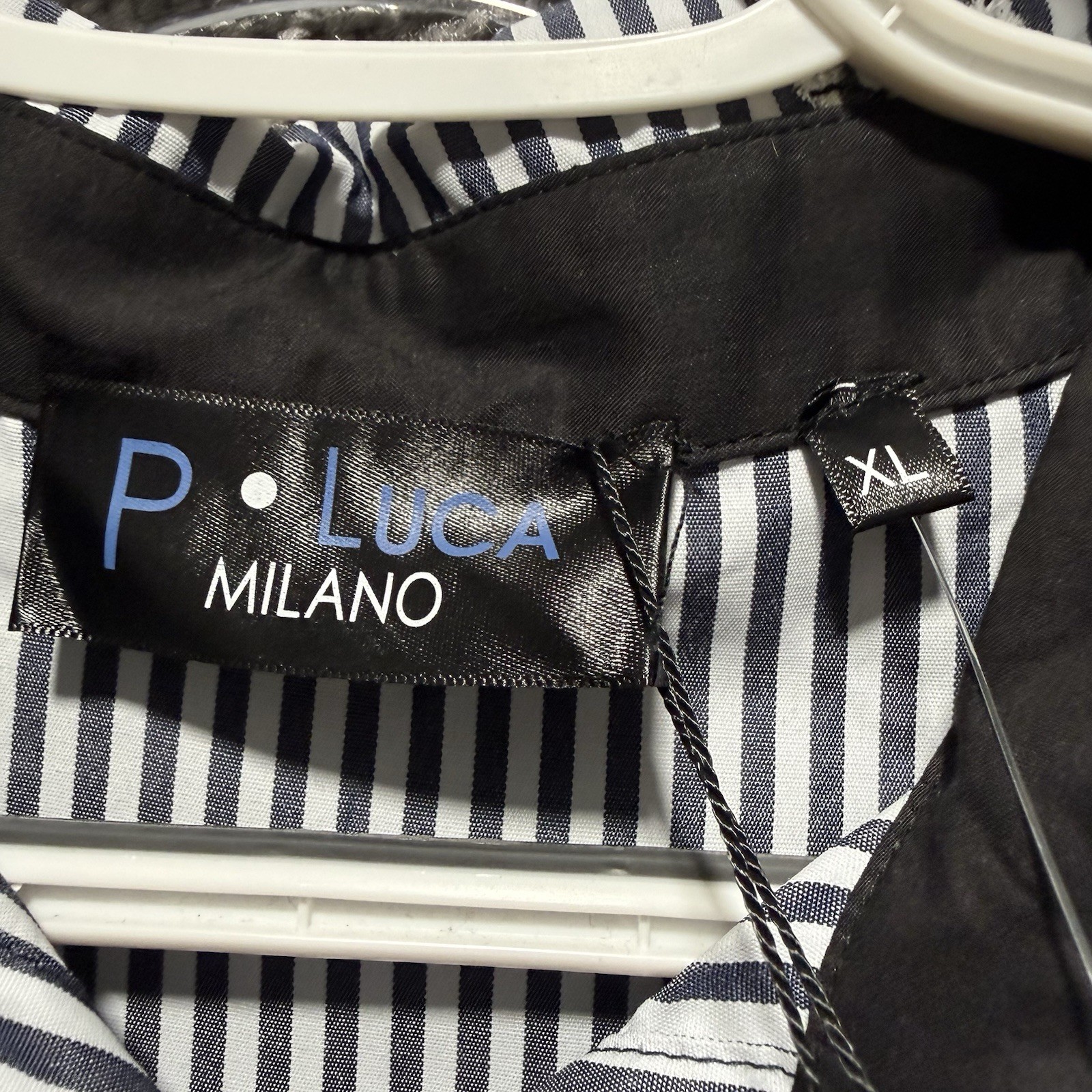 Patrizia Luca Milano Striped Embroidered High-Low Top NWT XL Lagenlook