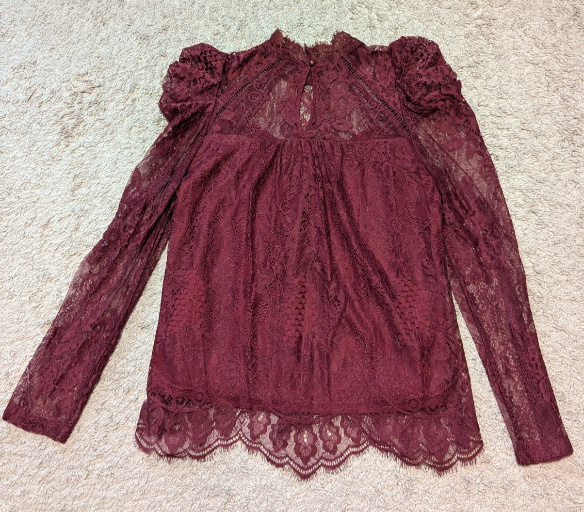 Savanna Jane Lace Blouse Top Womens Sz S Dainty Whimsigoth Fairy Grunge Romantic