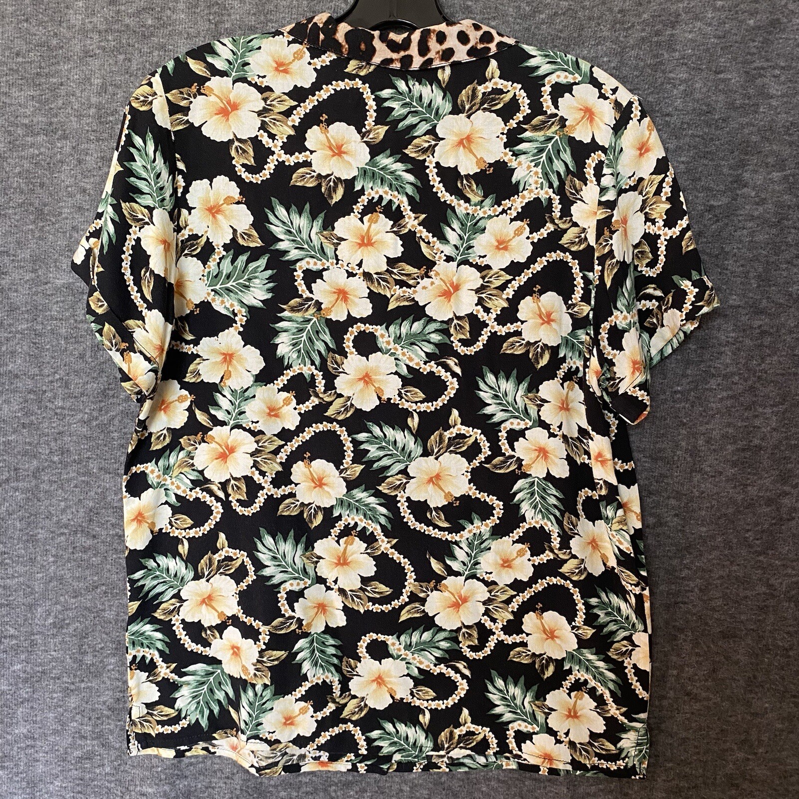 Ralph Lauren Denim Supply Top Women M Floral Hawaiian Shirt Aloha Beach Vacation