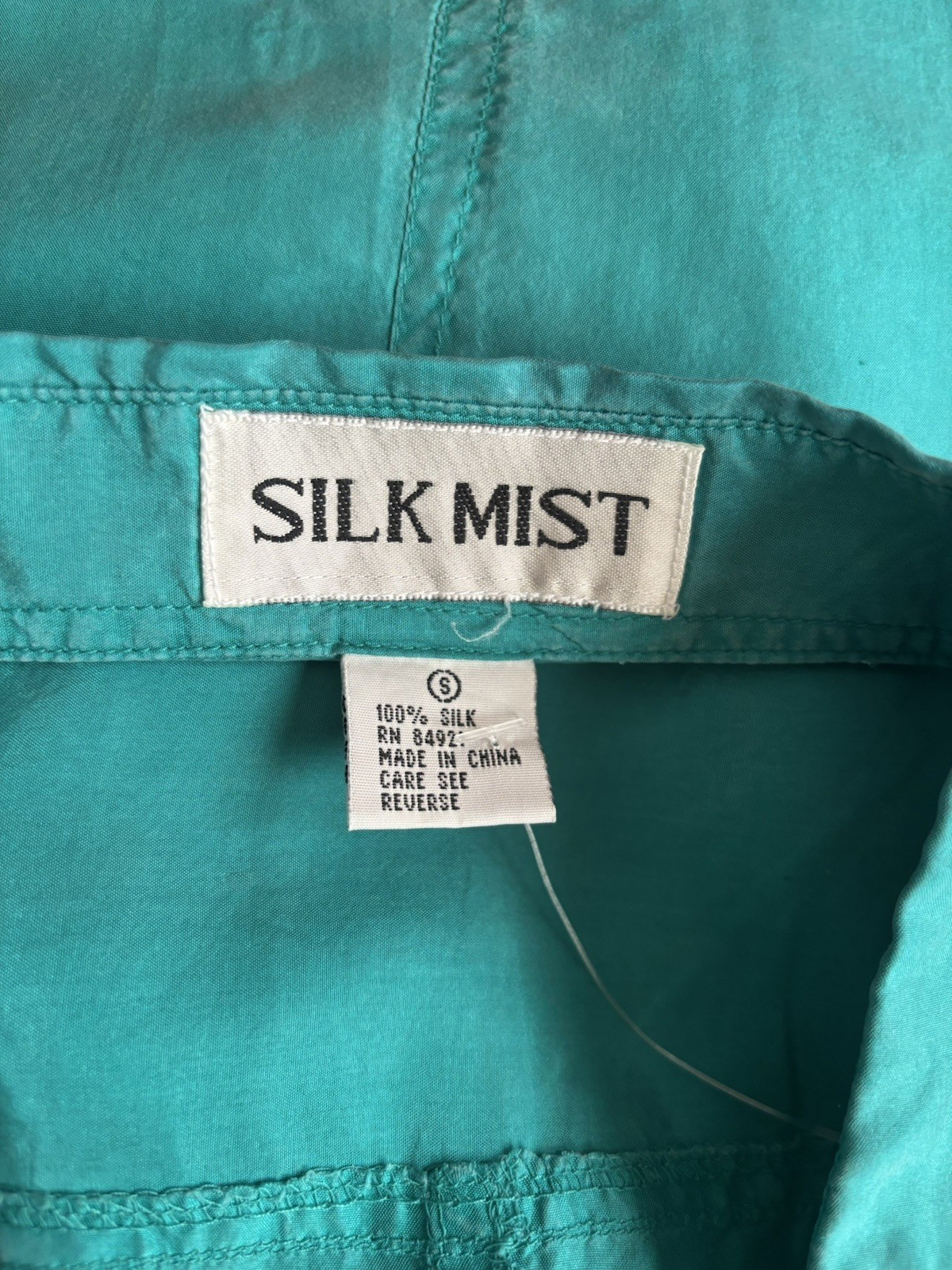 Silk Mist Vintage 100% silk Size Small Top Blouse Women’s Green NWT
