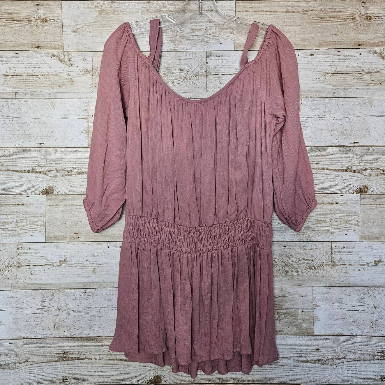 Soft Surroundings Tunic Womens M Pastel Pink Crochet Blouse Cottagecore Boho