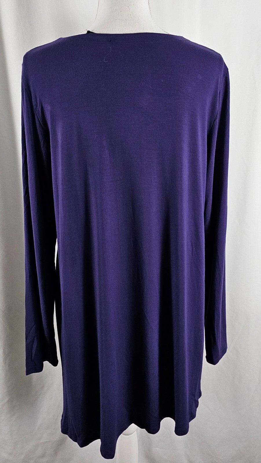 Eileen Fisher Womens Pullover Top Purple Cotton Polyester Rayon Lycra Large