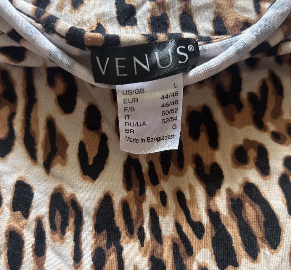 VENUS Leopard Animal Print Camisole Tank Spaghetti Straps Scoop Neck Size L