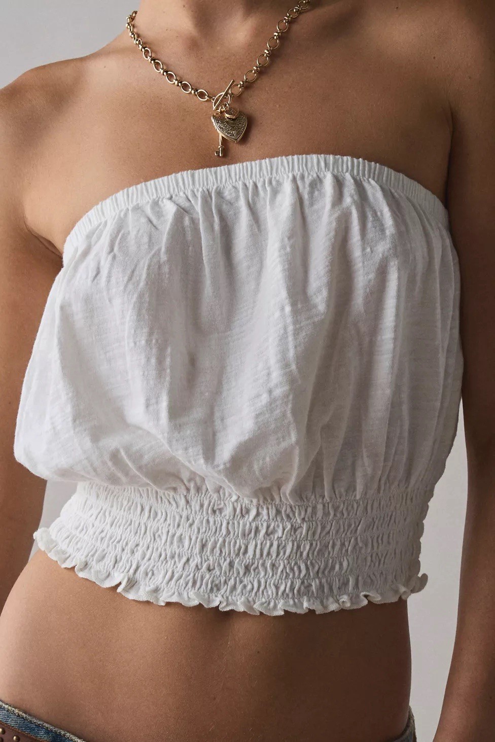 Urban Outfitters Maris Tube Top White Strapless 100% Cotton BO5485