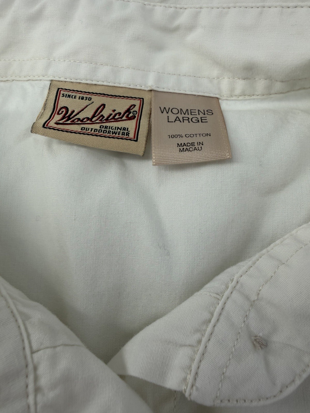Woolrich Embroidered Fall Leaf Button Up Shirt Women’s Size Large 90s Vtg